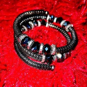 Vintage  twisted layered metal crystal bracelet